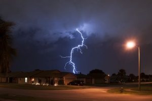 house with homeowner's insurance in Los Angeles being struck by lightning