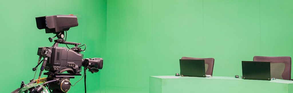 a news station that has a green screen and needs to be protected against on-set liability in case an anchor were to be injured on the set