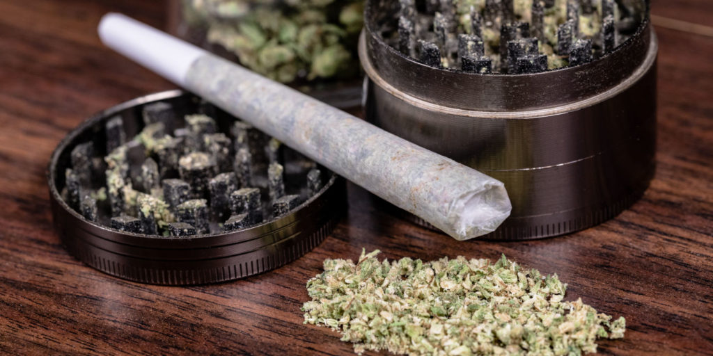 cannabis that was bought at a legal dispensary in california rolled into a joint