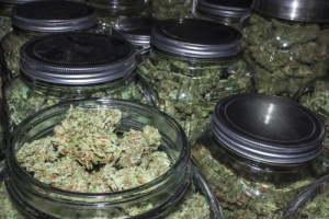 Marijuana Dispensary Jars in a new Opening A Marijuana Dispensary