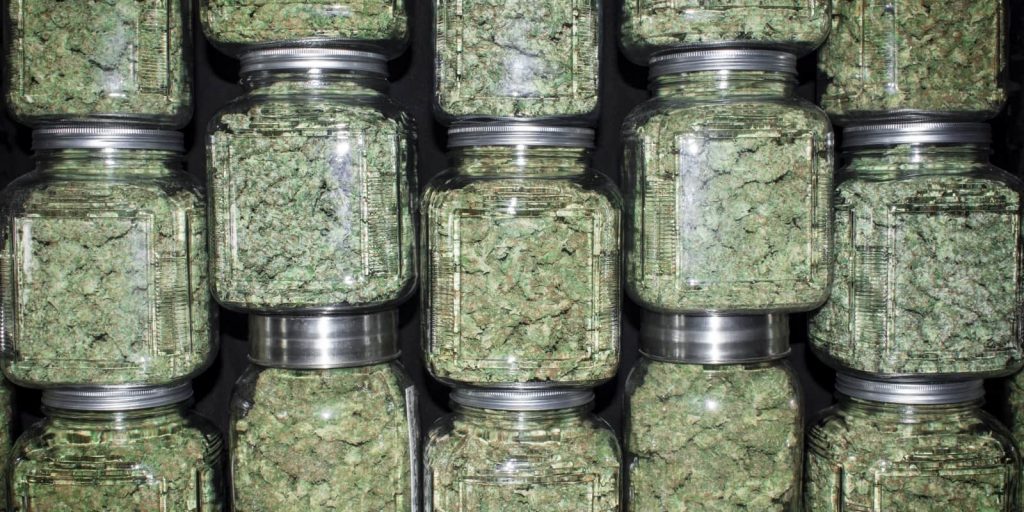 Jars of cannabis in Illinois