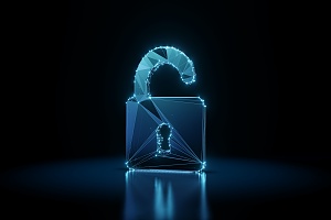 cyber liability insurance lock in blue neon