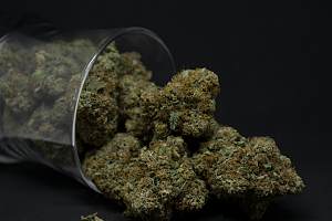 Marijuana coming out of glass