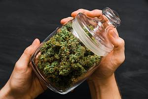 Marijuana in a jar