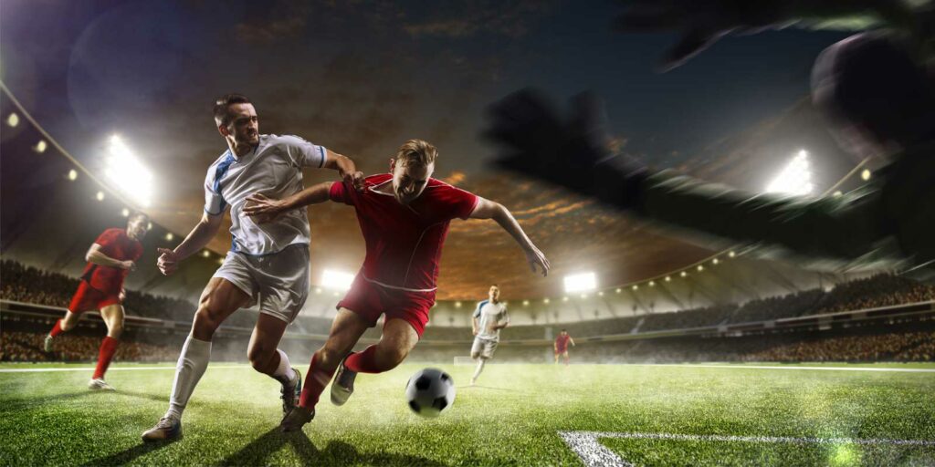 soccer players playing in a game that is covered by sports entertainment insurance