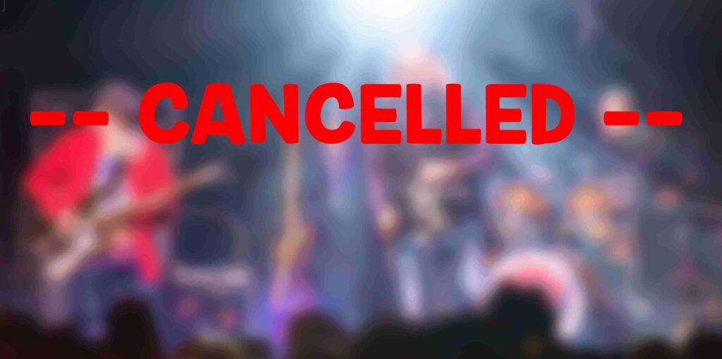 cancelled concert or other event to avoid Coronavirus outbreaks