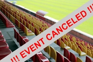 event cancelled seal in the stadium