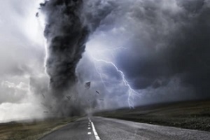 hurricane with lightning