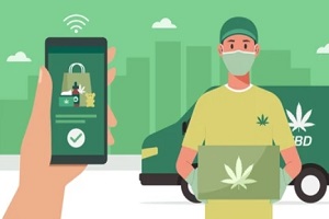 cannabis order and delivery concept