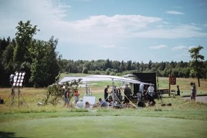 film crew shooting outdoors