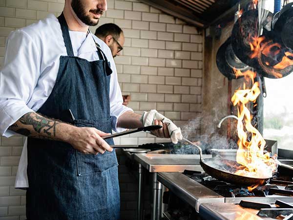 Chef cooking at a restaurant