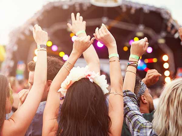 Girls having fun at a festival