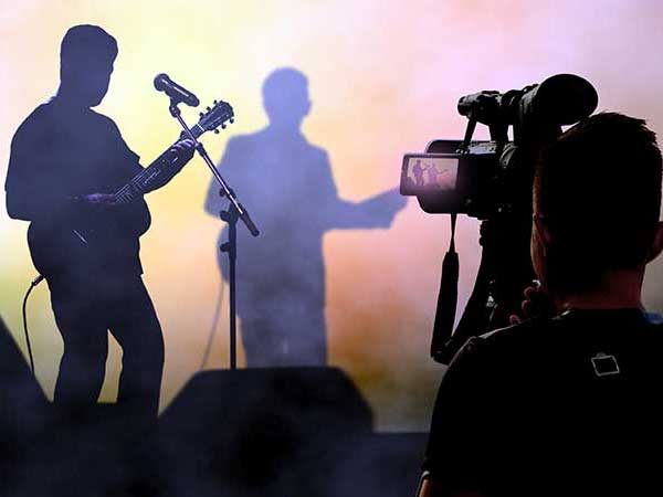 Music video being filmed which is covered by production insurance for music videos
