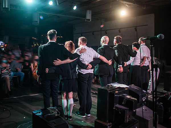 actors bowing at end of performance