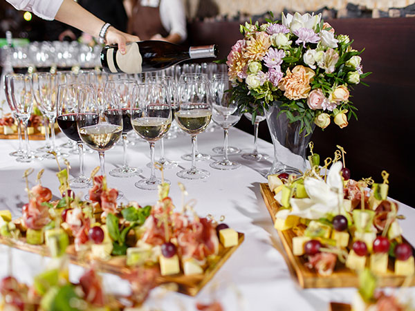 catered foos served at a table