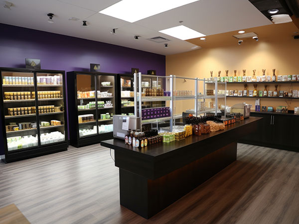 cannabis dispensary with variety of products