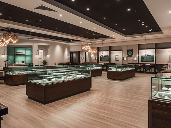 open floor plan concept modern cannabis shop