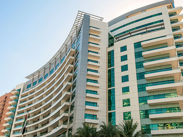 outdoor view of a skyscraper hotel