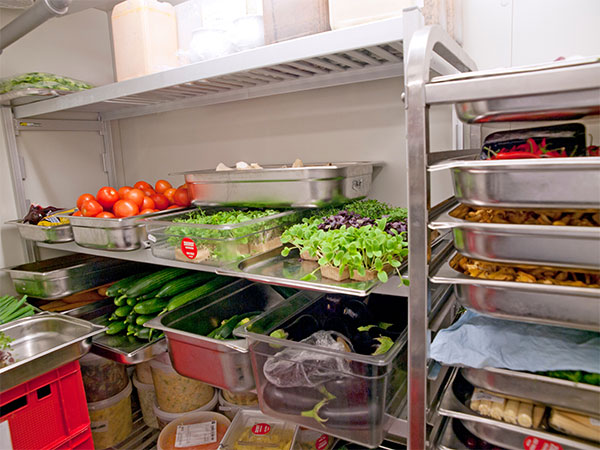 walkin vegetable refrigerator for a restaurant