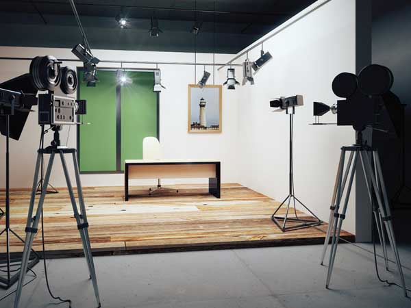 Empty film production set