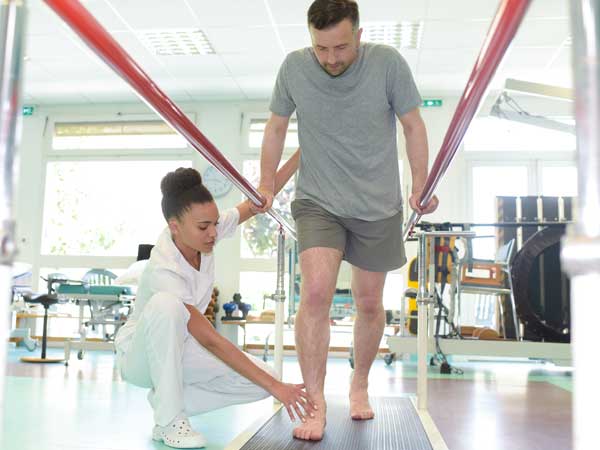 Man engaging in physical therapy