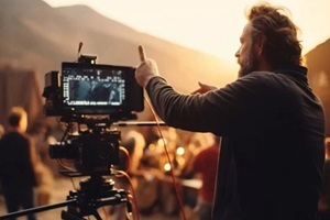 film director directing a movie scene