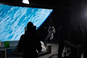 space movie shooting in a set