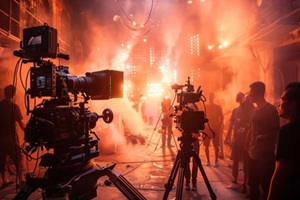 big budget film shooting set