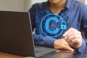 legal protection of digital intellectual property, copyright or patent concept