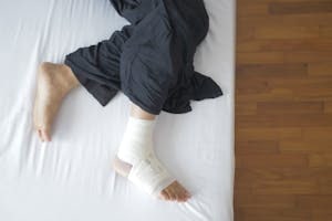 Bandage on Foot of a Man