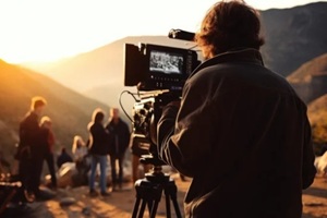 a film director directing a movie scene