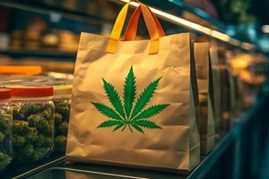 cannabis bags in dispensary