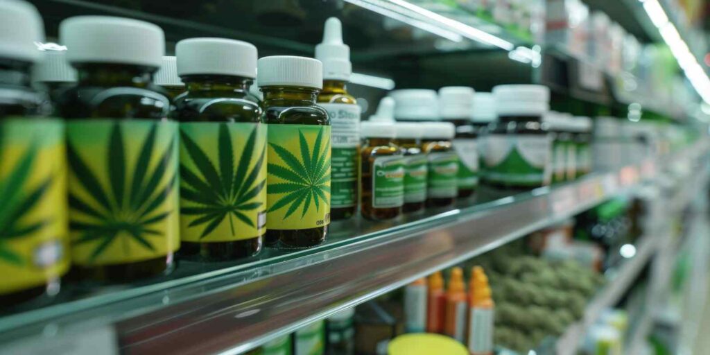 Edibles and Extracts Displayed in A Cannabis Dispensary