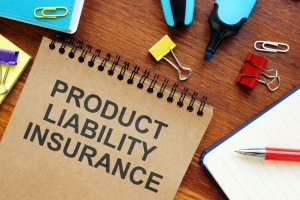Product Liability Insurance Text Written on A Notepad