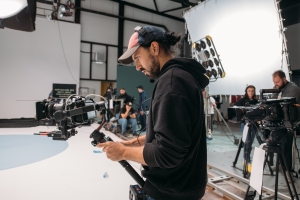Cameraman Filming A Movie in A Production House