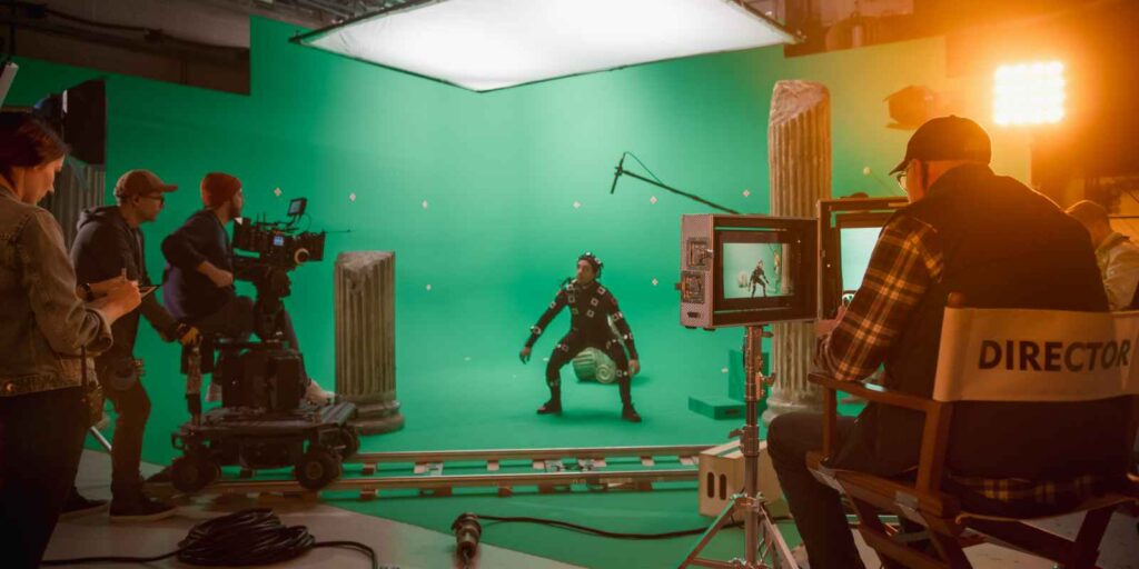 Film Shooting with Green Background Under Director Supervision