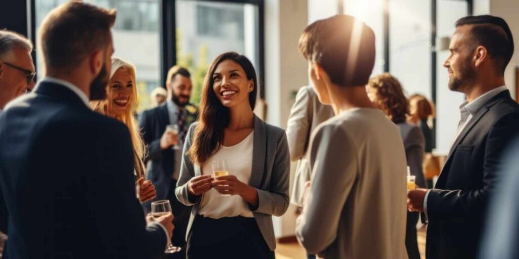 Professionals Forging Connections at a Business Event