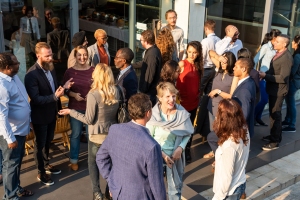Diverse Group of People in an Outdoor Networking Event