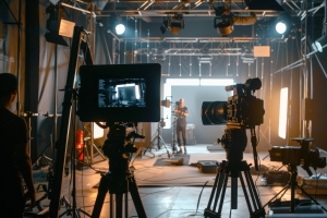 Film Production Equipment Setup in a Studio